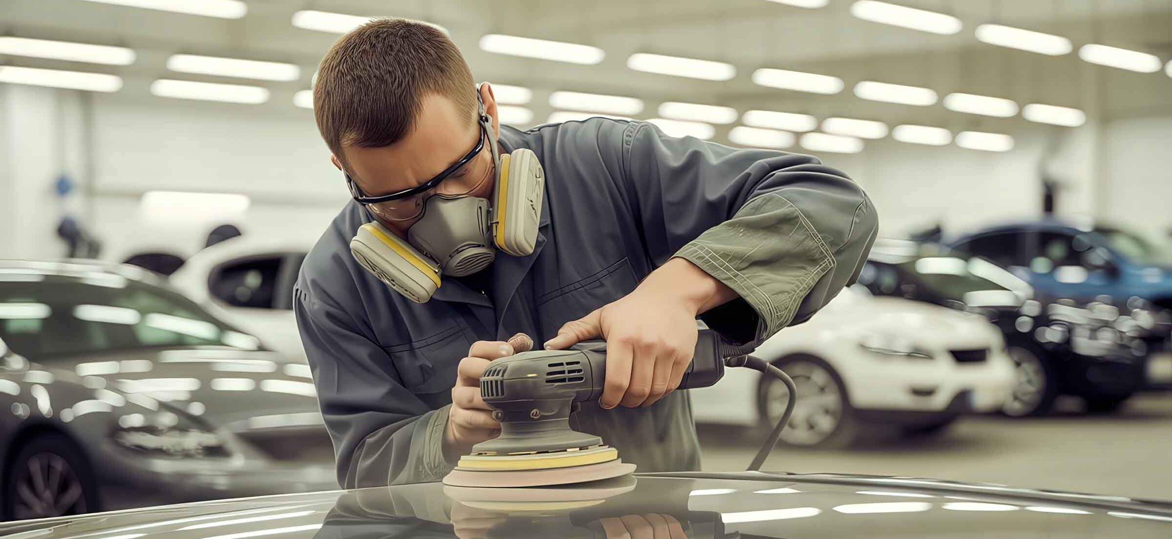 Technician Sanding Body Panel - ADAS Services - Craigs Collision