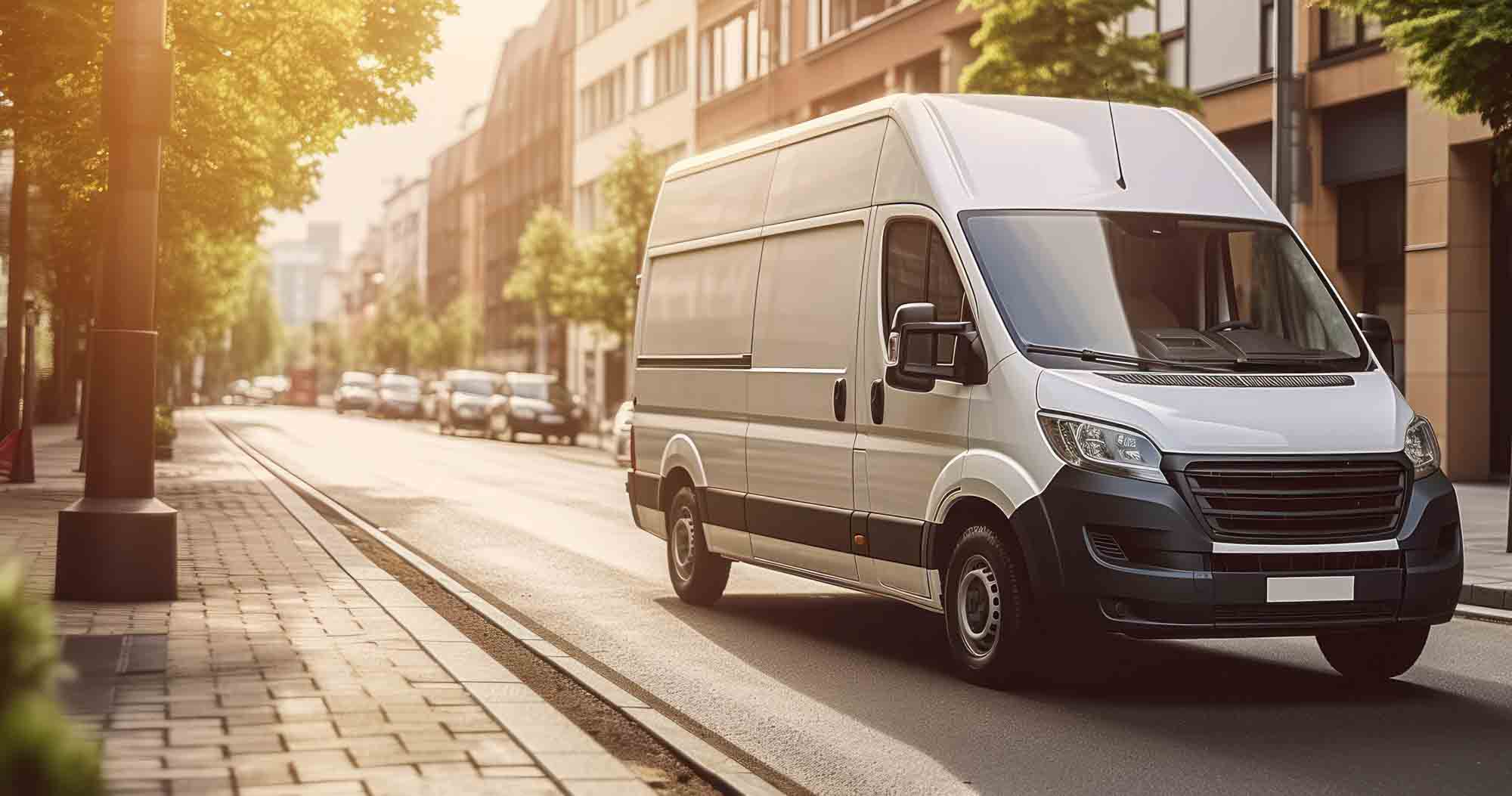 White van on city road - fleet vehicle repair - craigs collision 