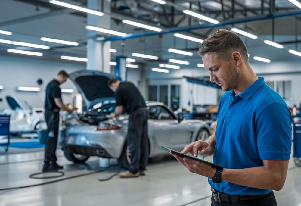 technician on table waiting on parts - our repair process - craigs collision