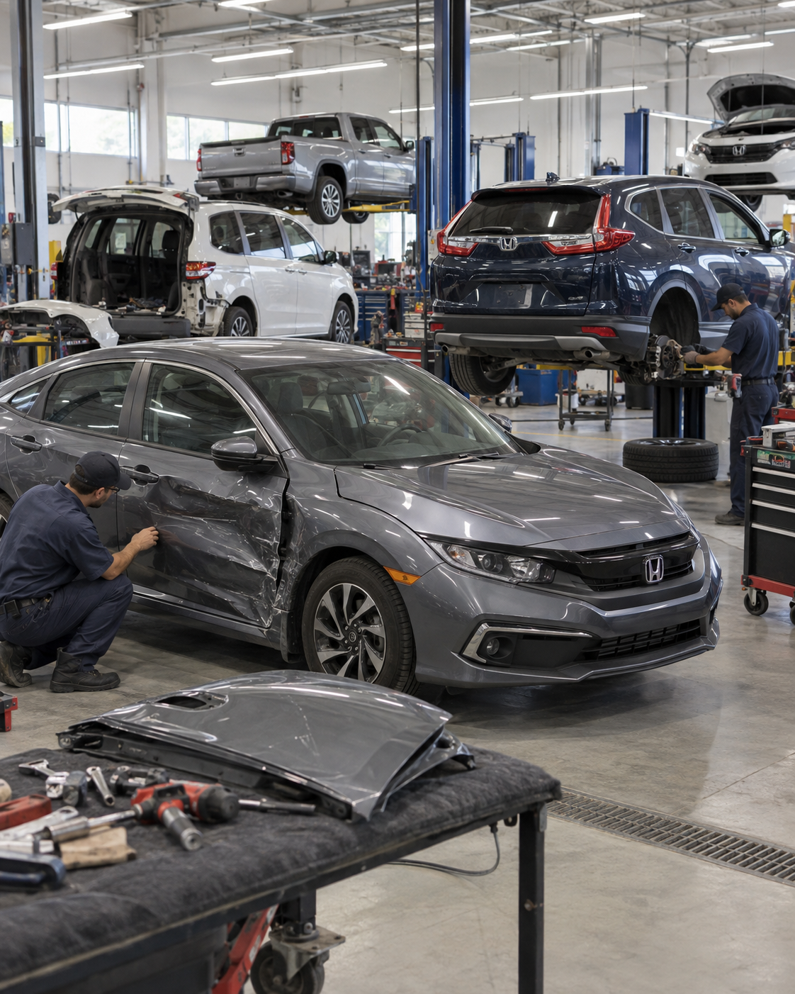 honda-models-we-repair customer-with-auto-body-estimator-at-craigs-collision-center-philly-PA