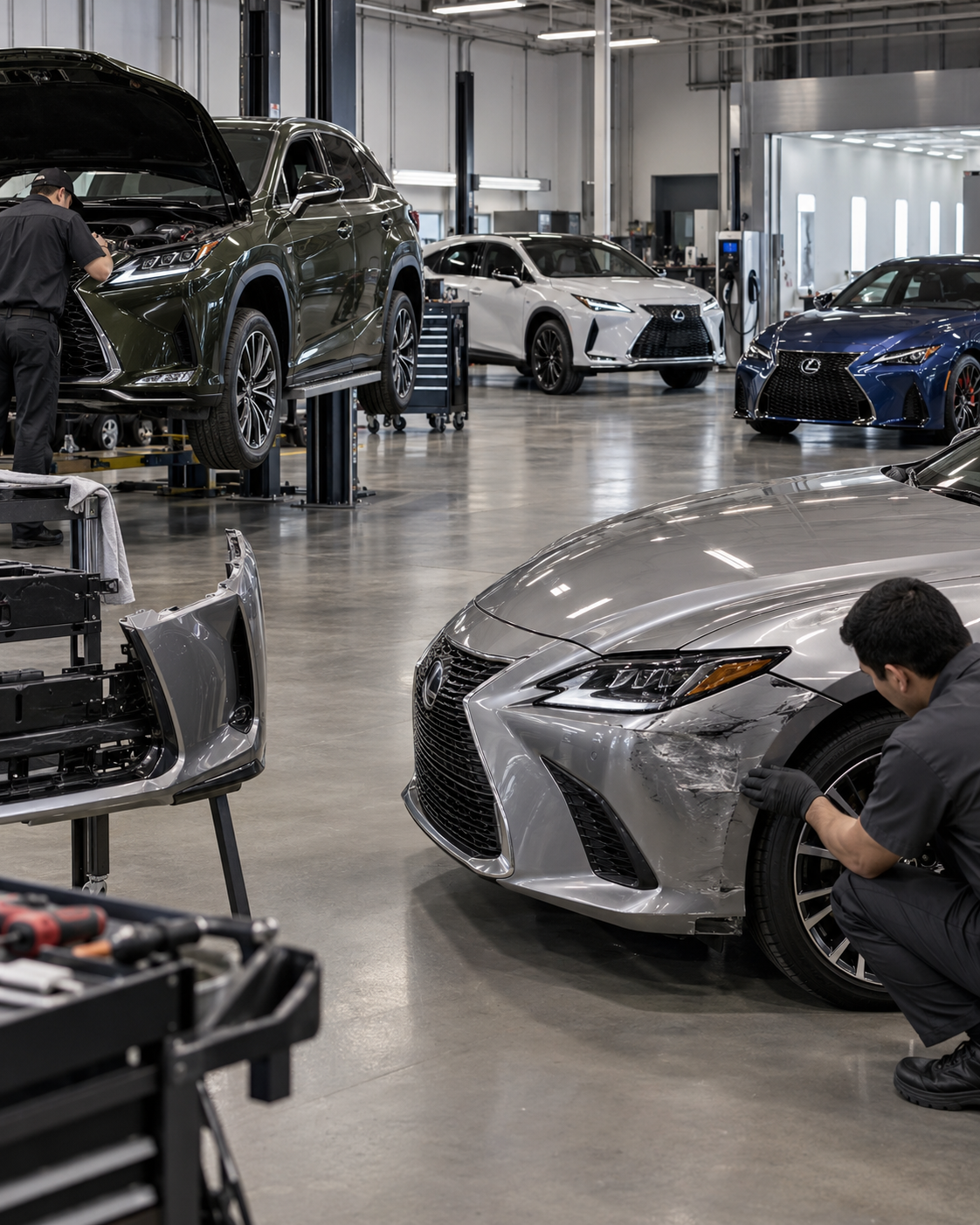 customer-with-auto-body-estimator-at-craigs-collision-center-philly-PA